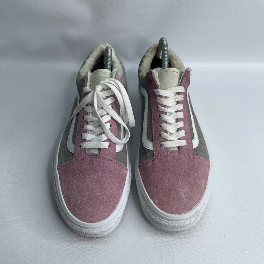 Vans Old Skool Pig Suede Multicolor Sherpa Lined‎ Skate Shoe Mens Size 8.5 / W10